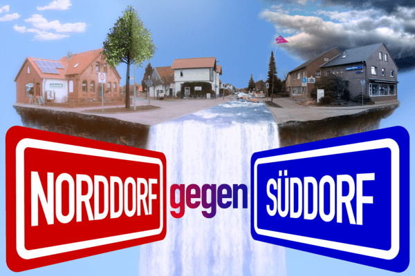 Norddorf gegen Süddorf Motiv Norddorf gegen Süddorf Motiv